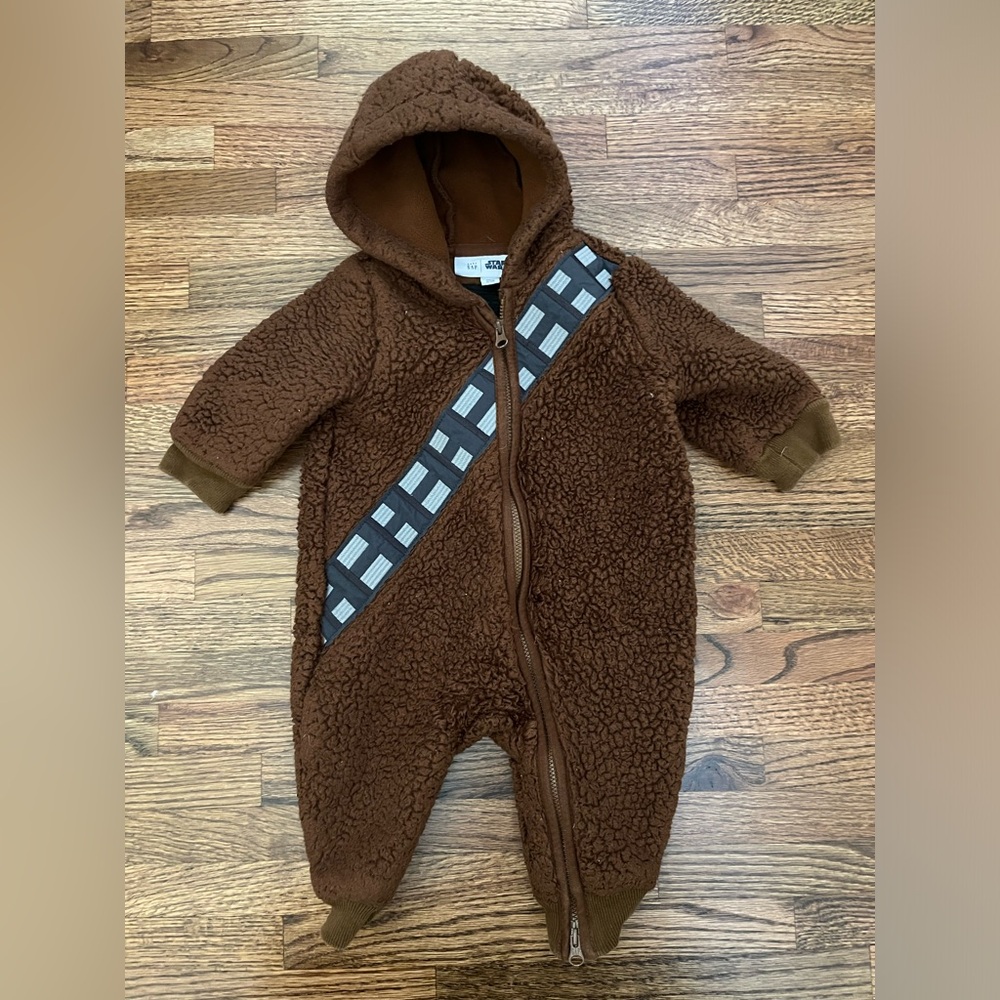 Baby Gap Chewbacca Star Wars winter fleece onesie coveralls zipper 3-6 months